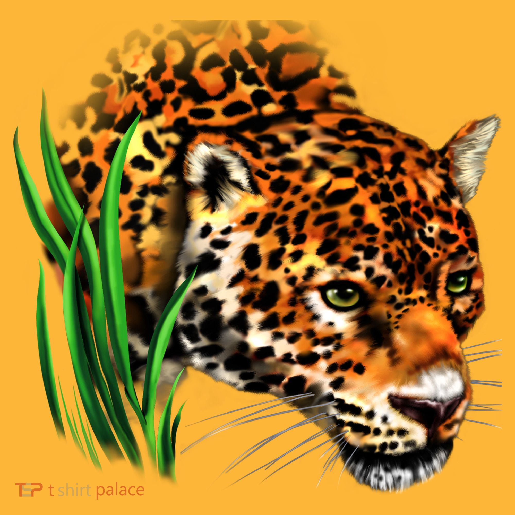 Wildlife Big Face Jaguar In Grass Portrait Long Sleeve Shirt
