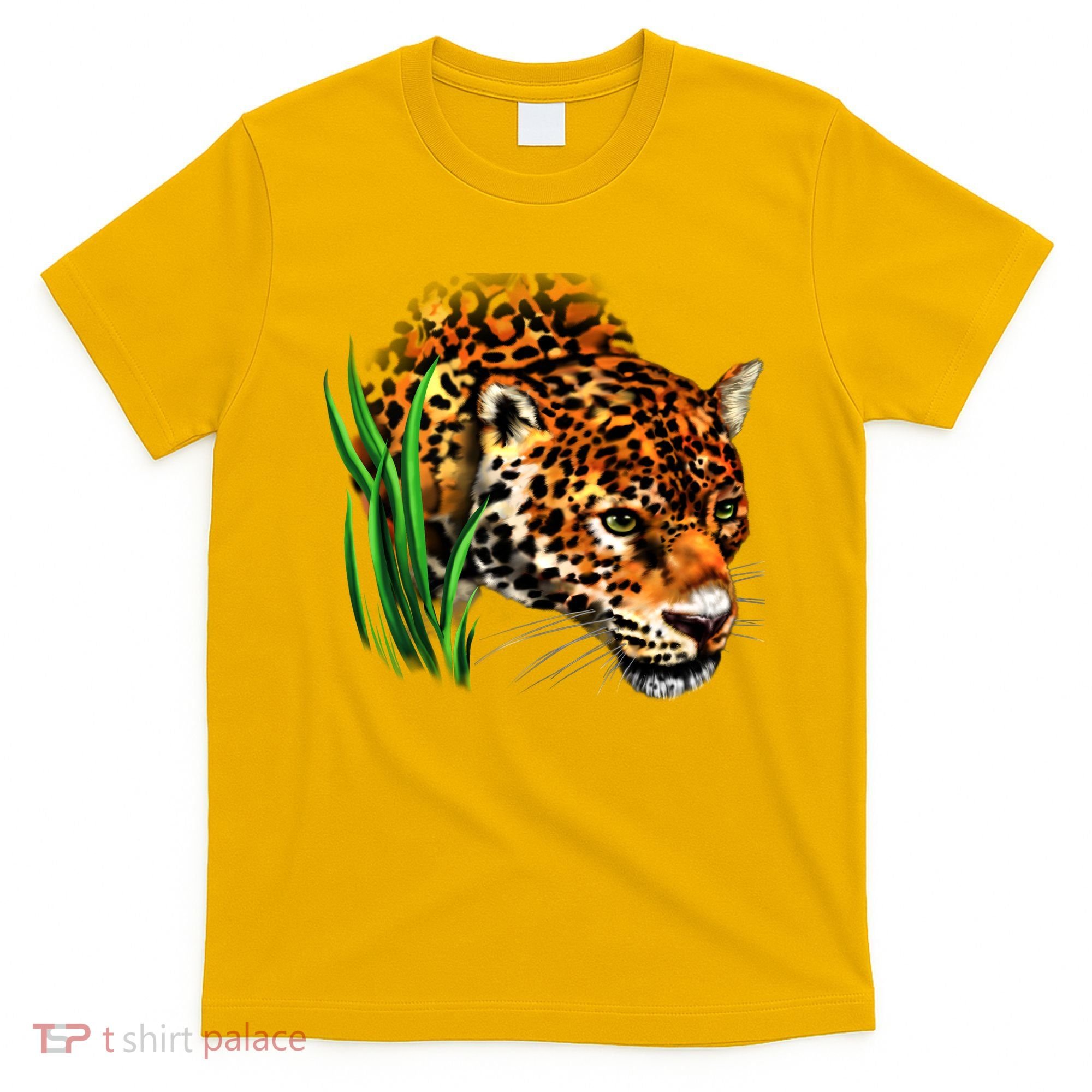 Wildlife Big Face Jaguar In Grass Portrait T-Shirt