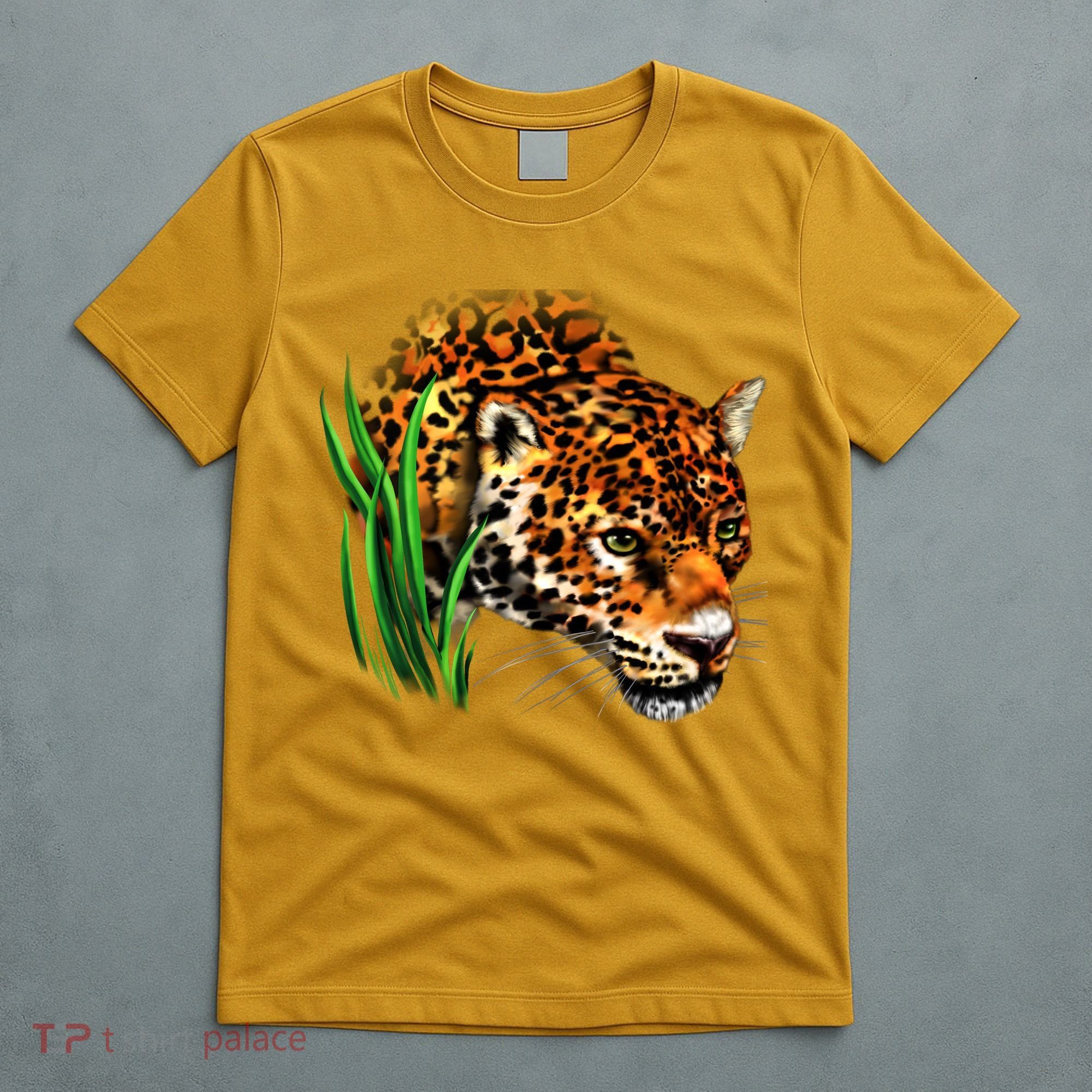 Wildlife Big Face Jaguar In Grass Portrait T-Shirt