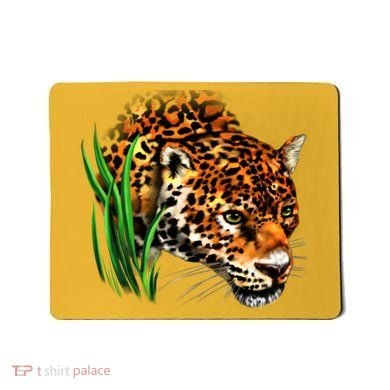 Wildlife Big Face Jaguar In Grass Portrait Mousepad