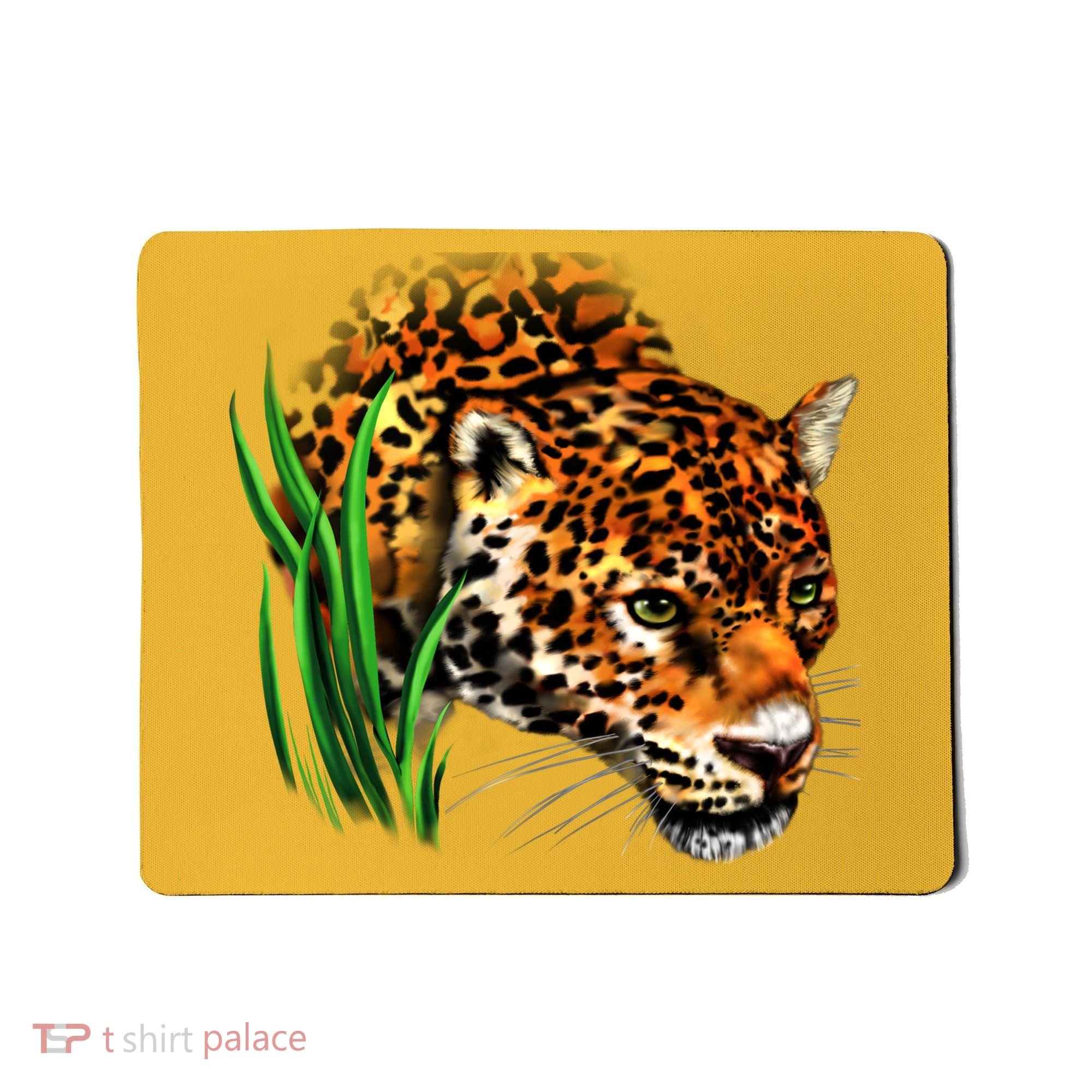 Wildlife Big Face Jaguar In Grass Portrait Mousepad