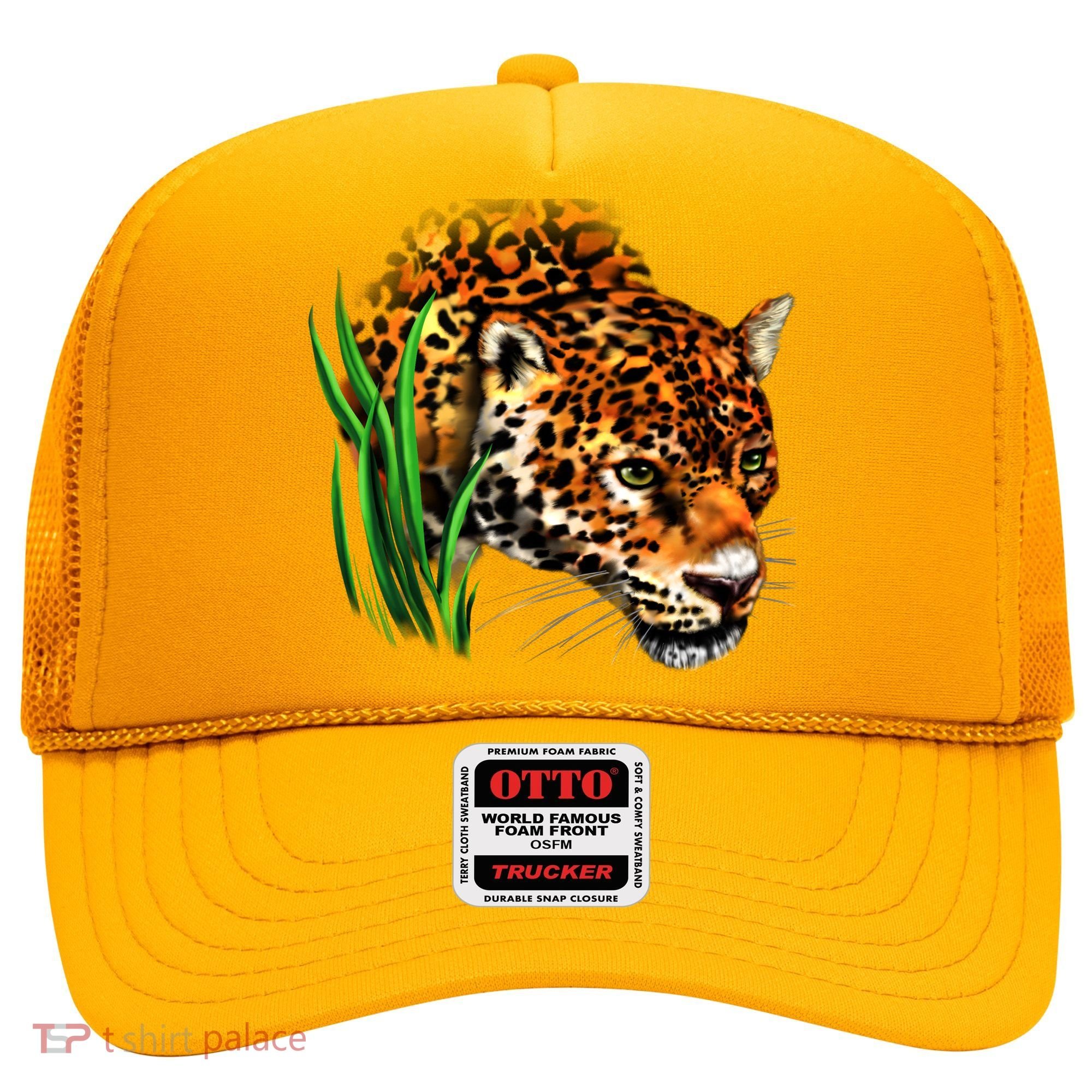 Wildlife Big Face Jaguar In Grass Portrait Hat