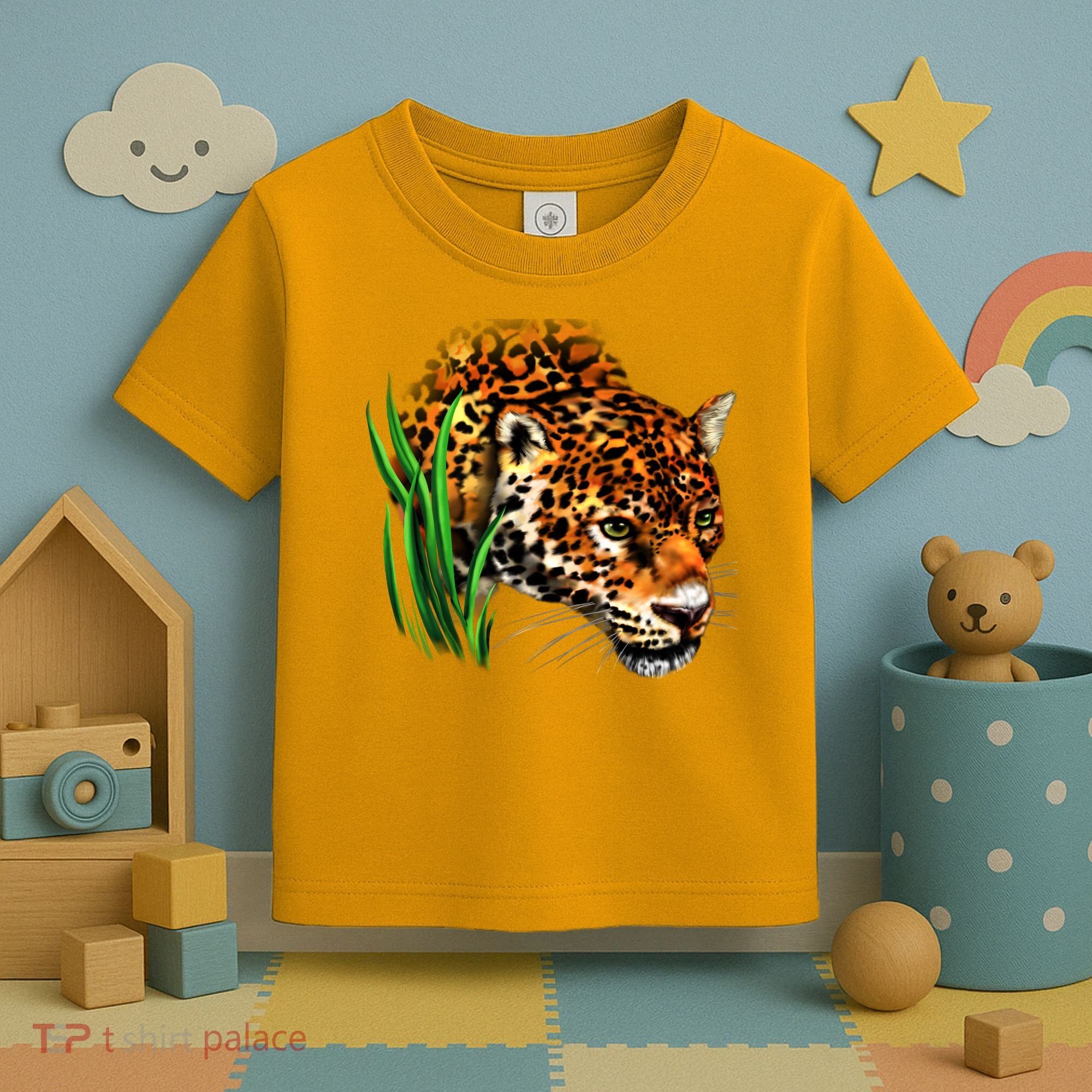 Wildlife Big Face Jaguar In Grass Portrait Toddler T-Shirt