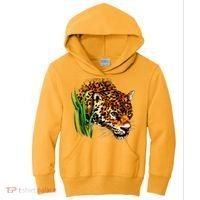 Wildlife Big Face Jaguar In Grass Portrait Kids Hoodie thumb 0