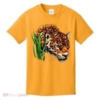 Wildlife Big Face Jaguar In Grass Portrait Kids T-Shirt thumb 0