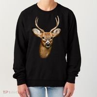 Wildlife Big Face Young Buck Deer Portrait Women's Sweatshirt thumb 0