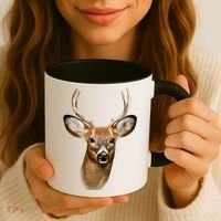 Wildlife Big Face Young Buck Deer Portrait Coffee Mug thumb 3
