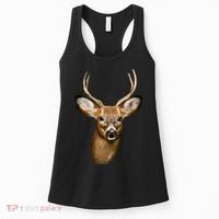 Wildlife Big Face Young Buck Deer Portrait Women's Tank Top thumb 0