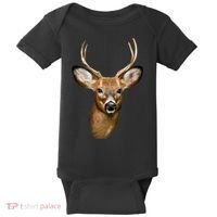 Wildlife Big Face Young Buck Deer Portrait Baby Bodysuit thumb 0