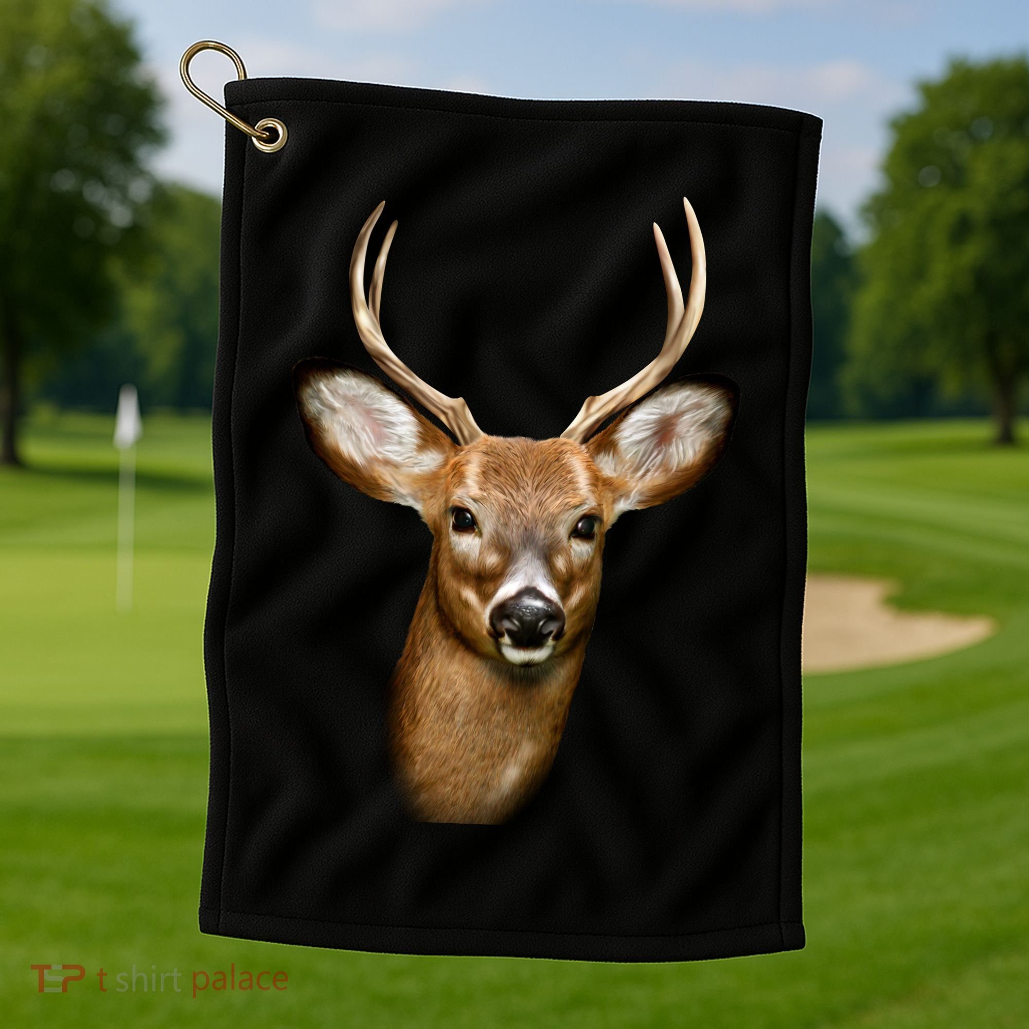 Wildlife Big Face Young Buck Deer Portrait Golf Towel