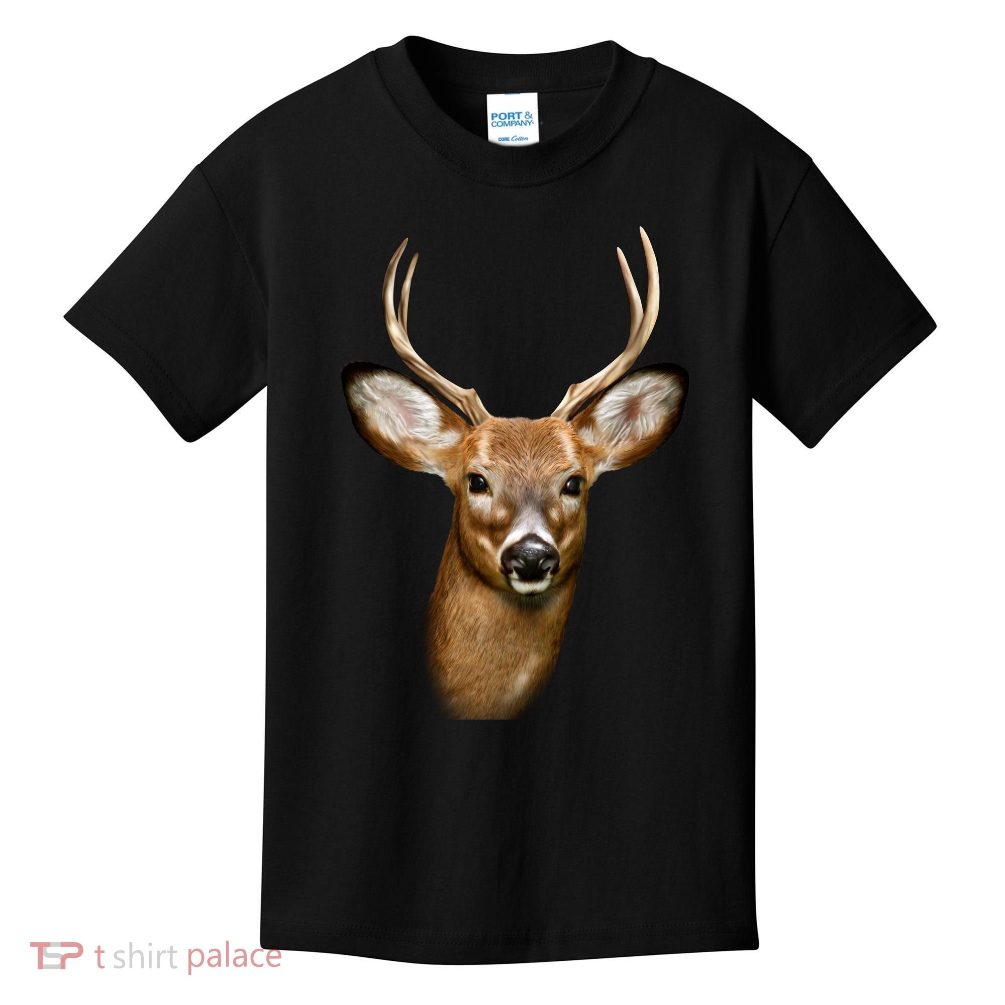 Wildlife Big Face Young Buck Deer Portrait Kids T-Shirt