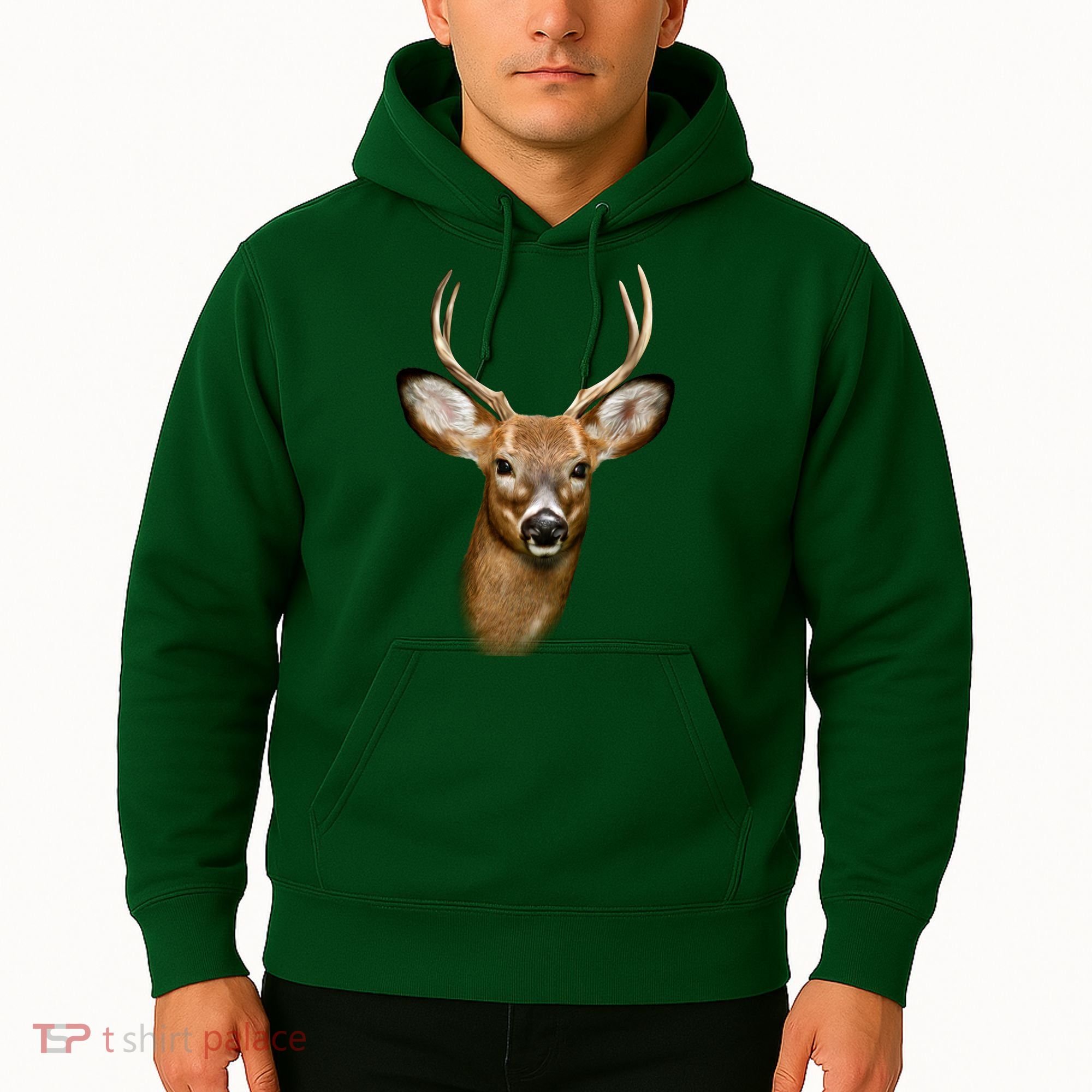 Wildlife Big Face Young Buck Deer Portrait Hoodie