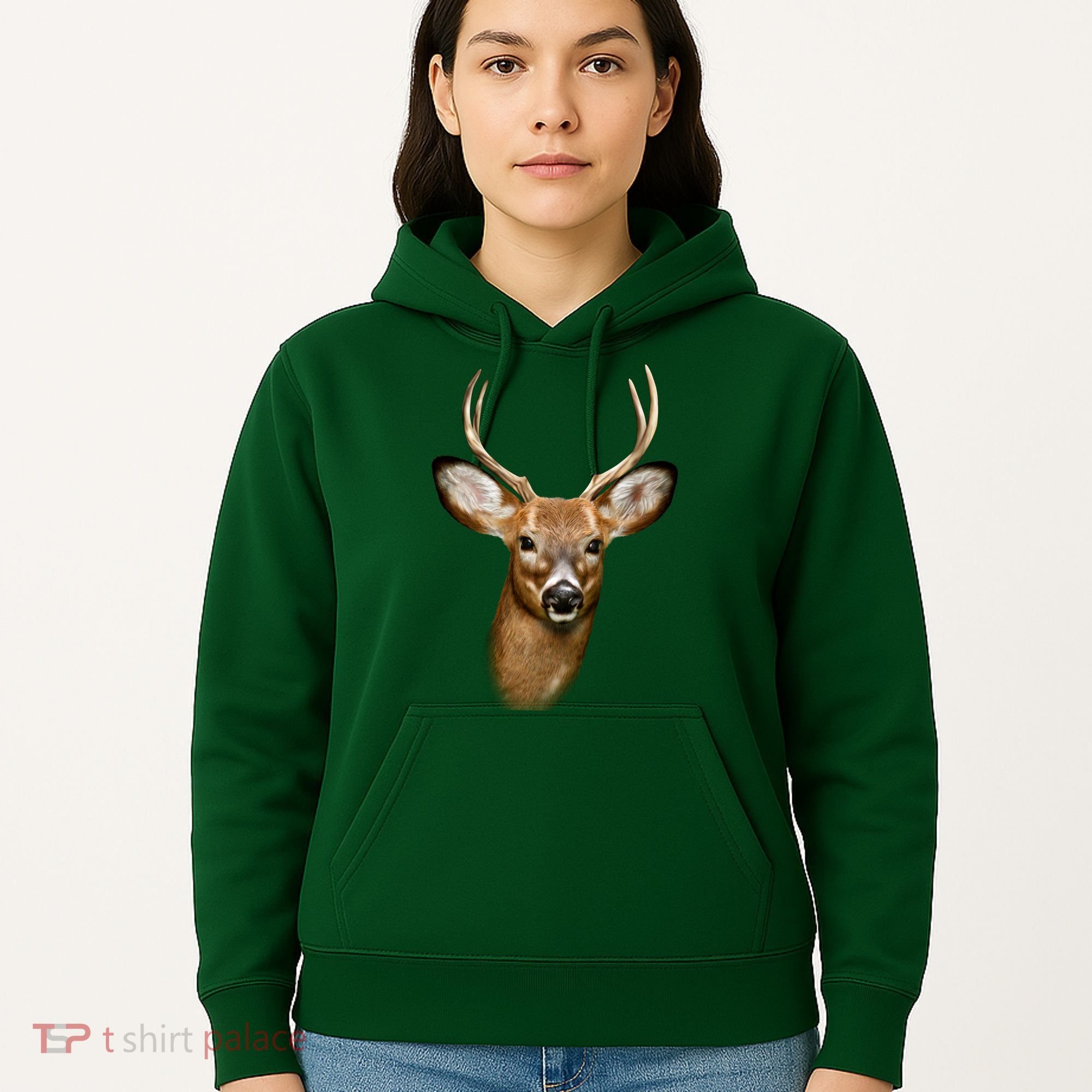 Wildlife Big Face Young Buck Deer Portrait Hoodie