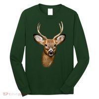 Wildlife Big Face Young Buck Deer Portrait Long Sleeve Shirt thumb 0