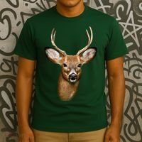 Wildlife Big Face Young Buck Deer Portrait T-Shirt thumb 3