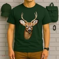 Wildlife Big Face Young Buck Deer Portrait T-Shirt thumb 6
