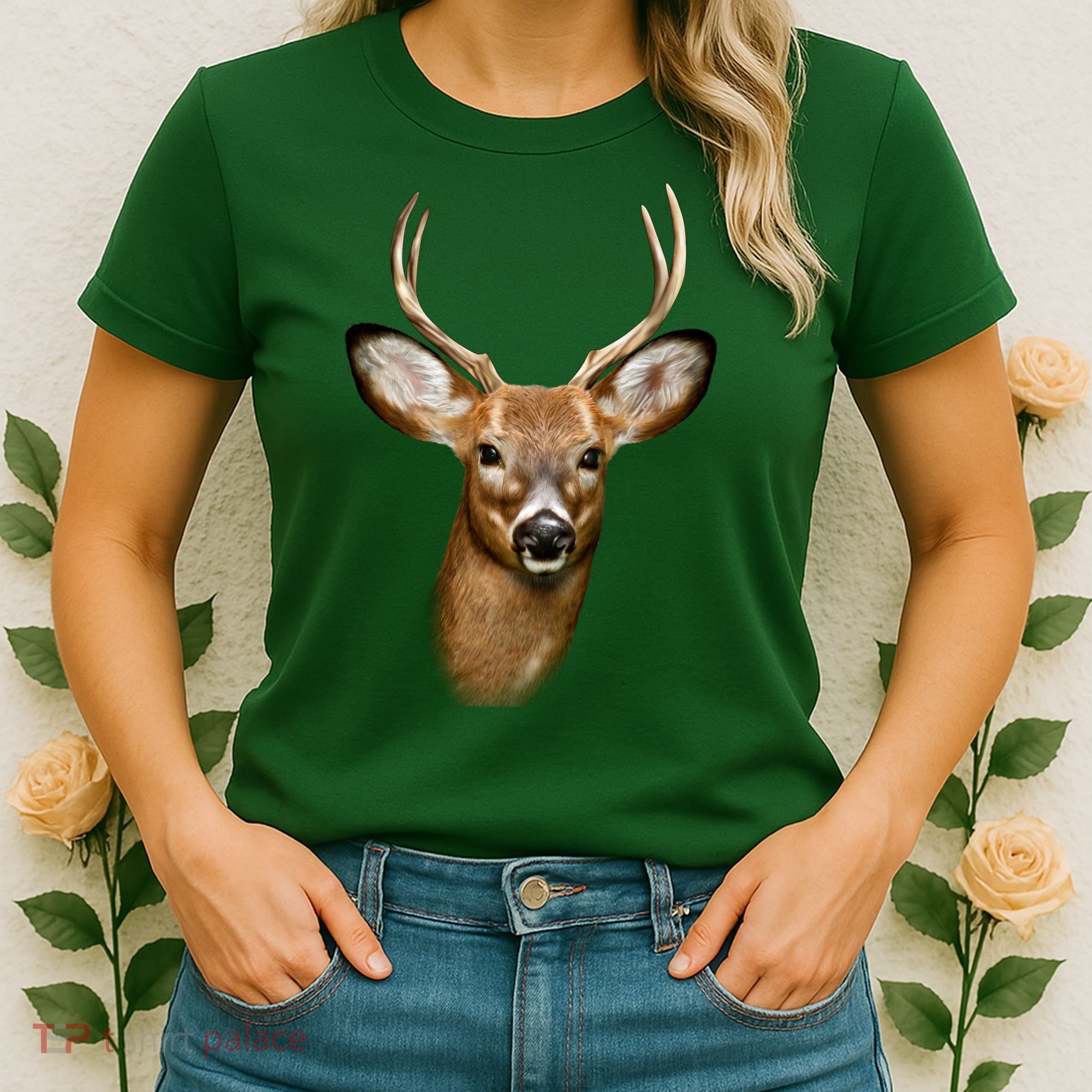 Wildlife Big Face Young Buck Deer Portrait Women's T-Shirt