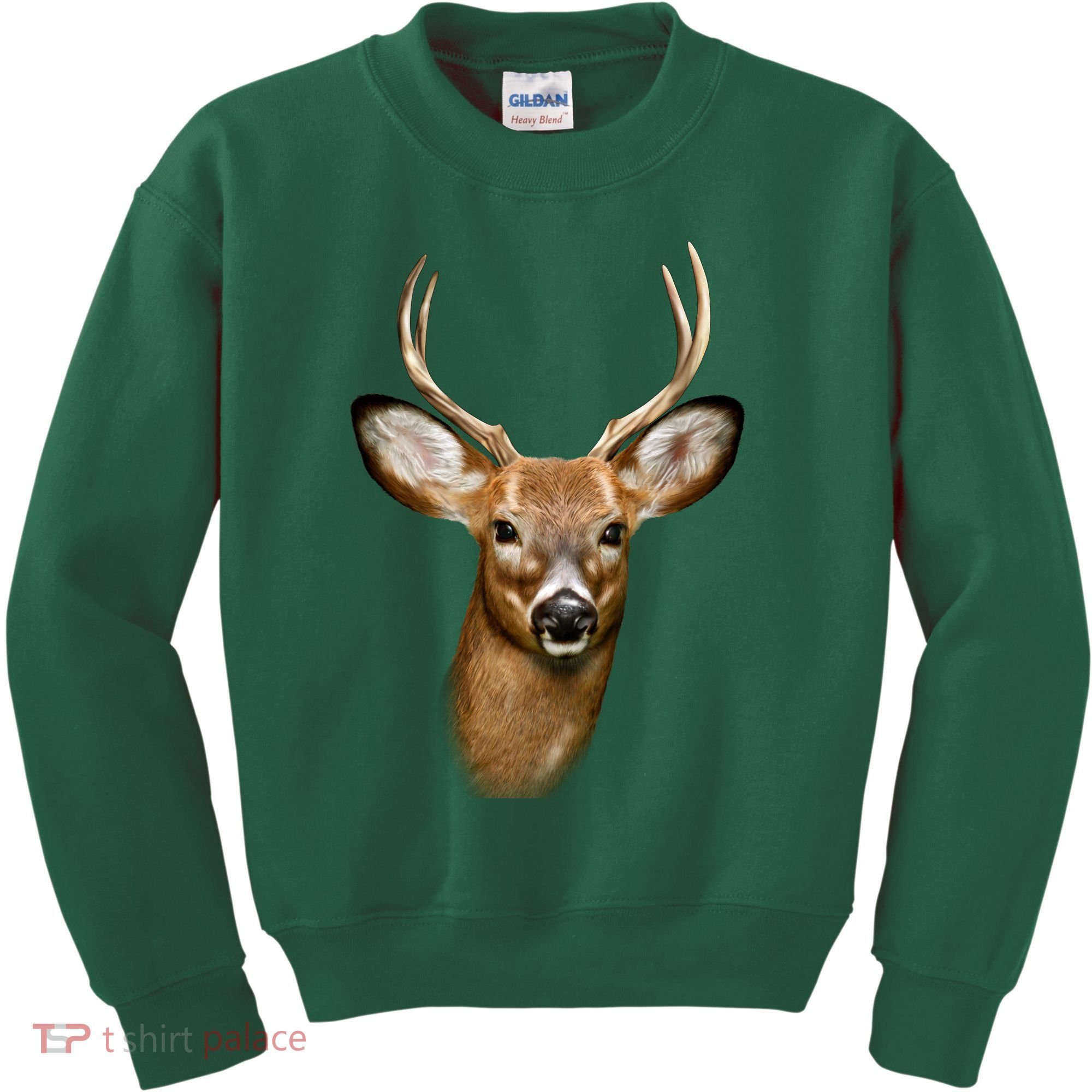 Wildlife Big Face Young Buck Deer Portrait Kids Sweatshirt