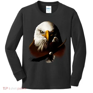 Wildlife Chopper Eagle Kids Long Sleeve Shirt