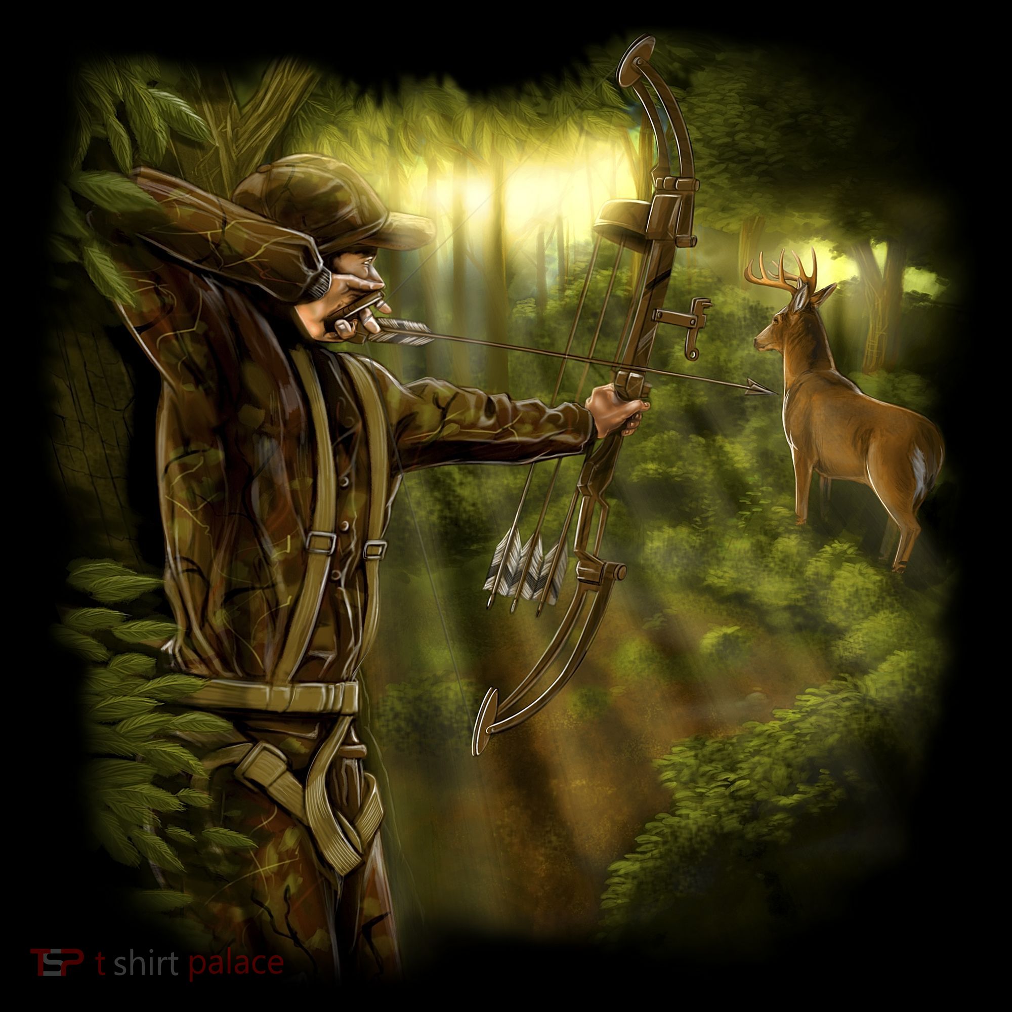Wildlife Deer Bow Hunter Women's Hoodie