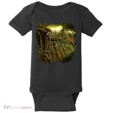 Wildlife Deer Bow Hunter Baby Bodysuit