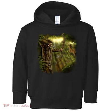 Wildlife Deer Bow Hunter Toddler Hoodie