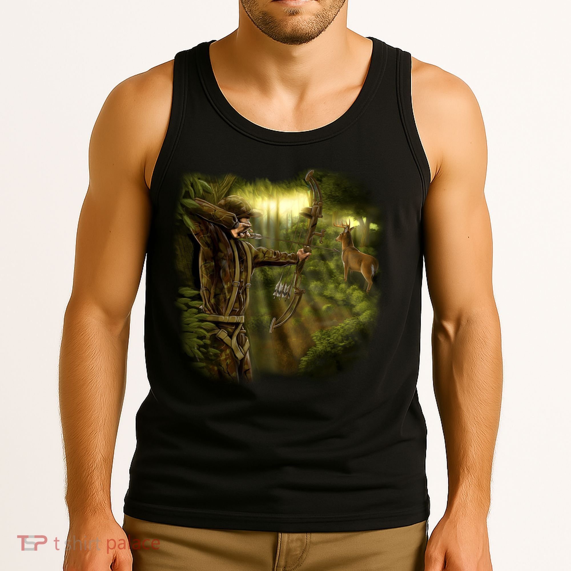 Wildlife Deer Bow Hunter Tank Top