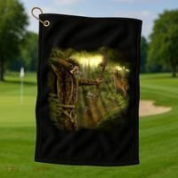 Wildlife Deer Bow Hunter Golf Towel thumb 1