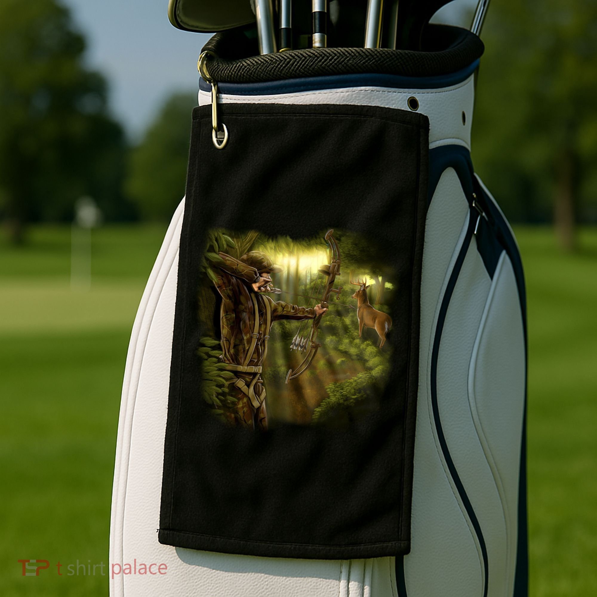 Wildlife Deer Bow Hunter Golf Towel