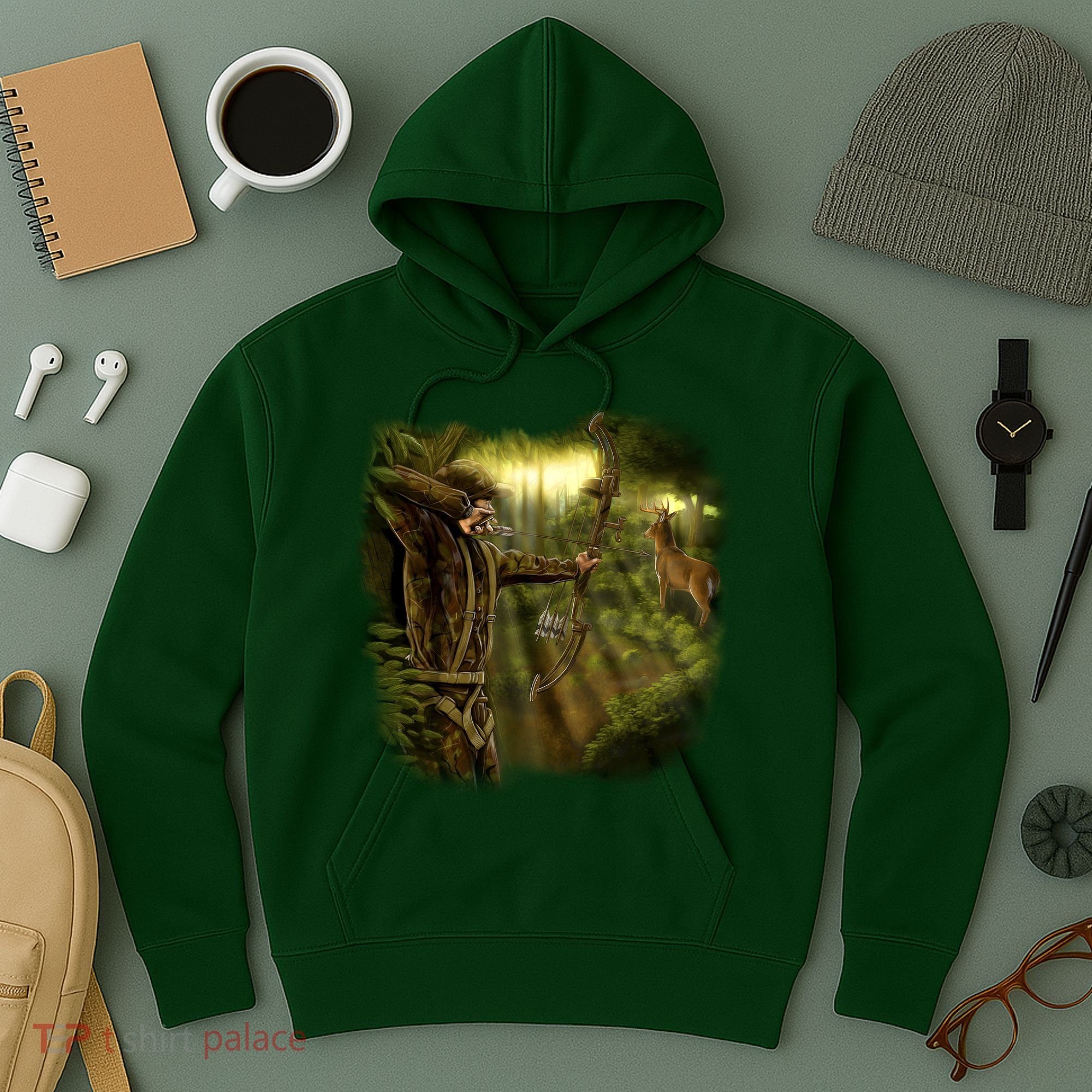 Wildlife Deer Bow Hunter Hoodie