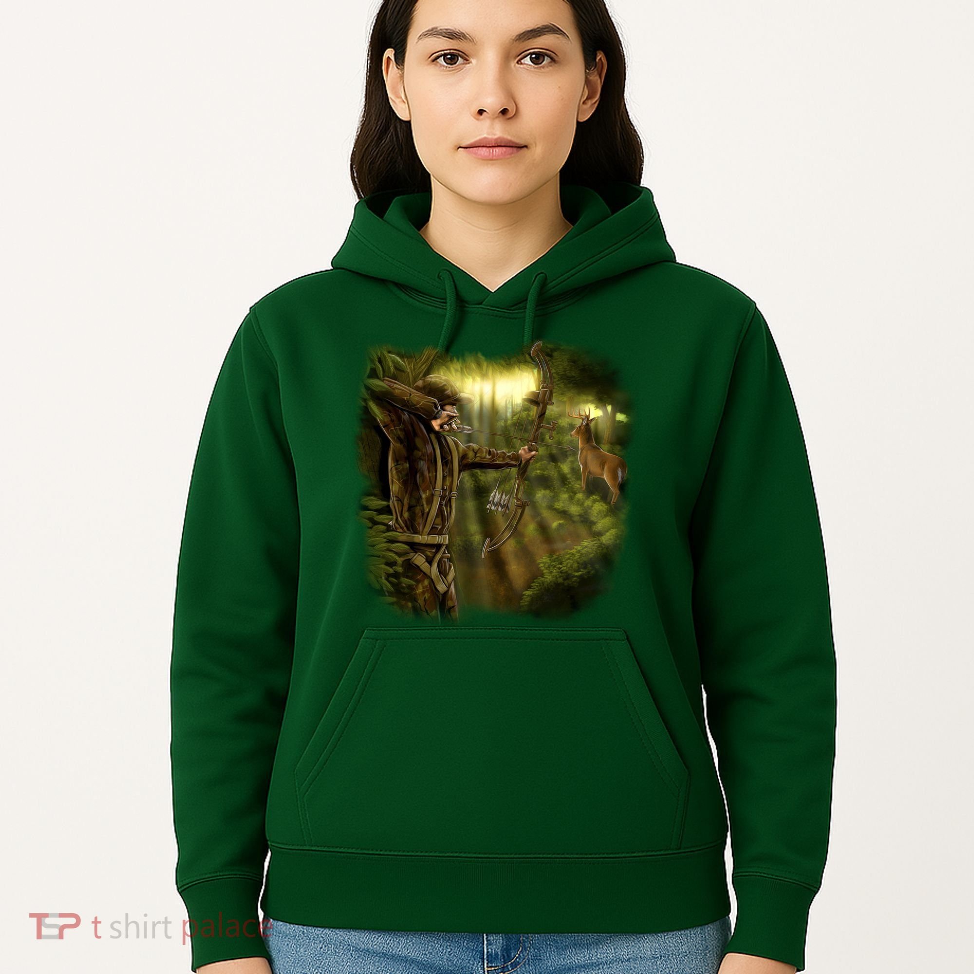 Wildlife Deer Bow Hunter Hoodie