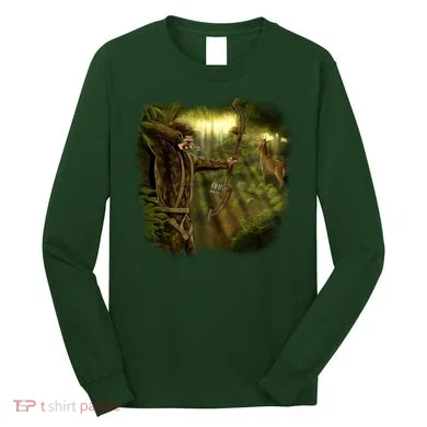 Wildlife Deer Bow Hunter Long Sleeve Shirt