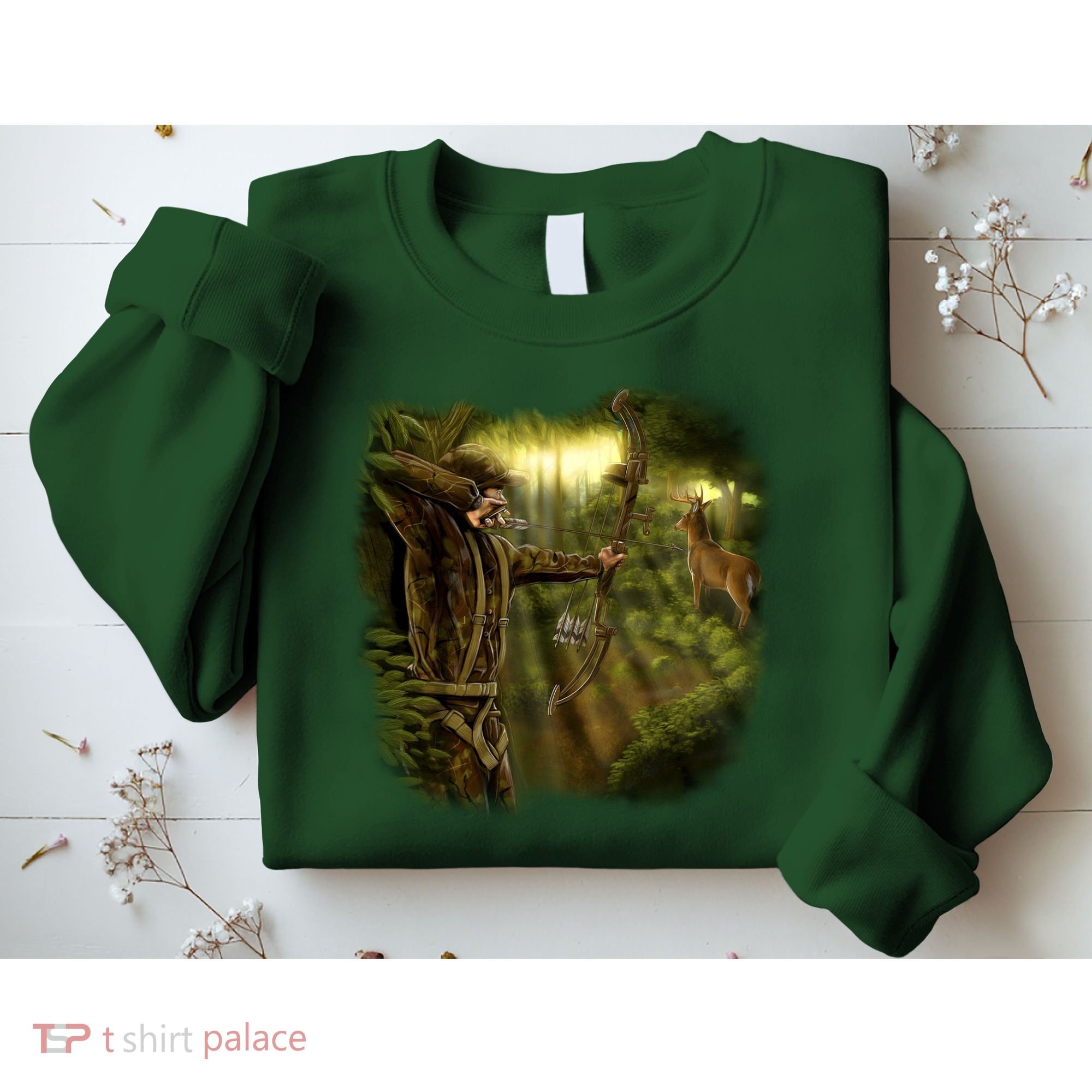 Wildlife Deer Bow Hunter Sweatshirt