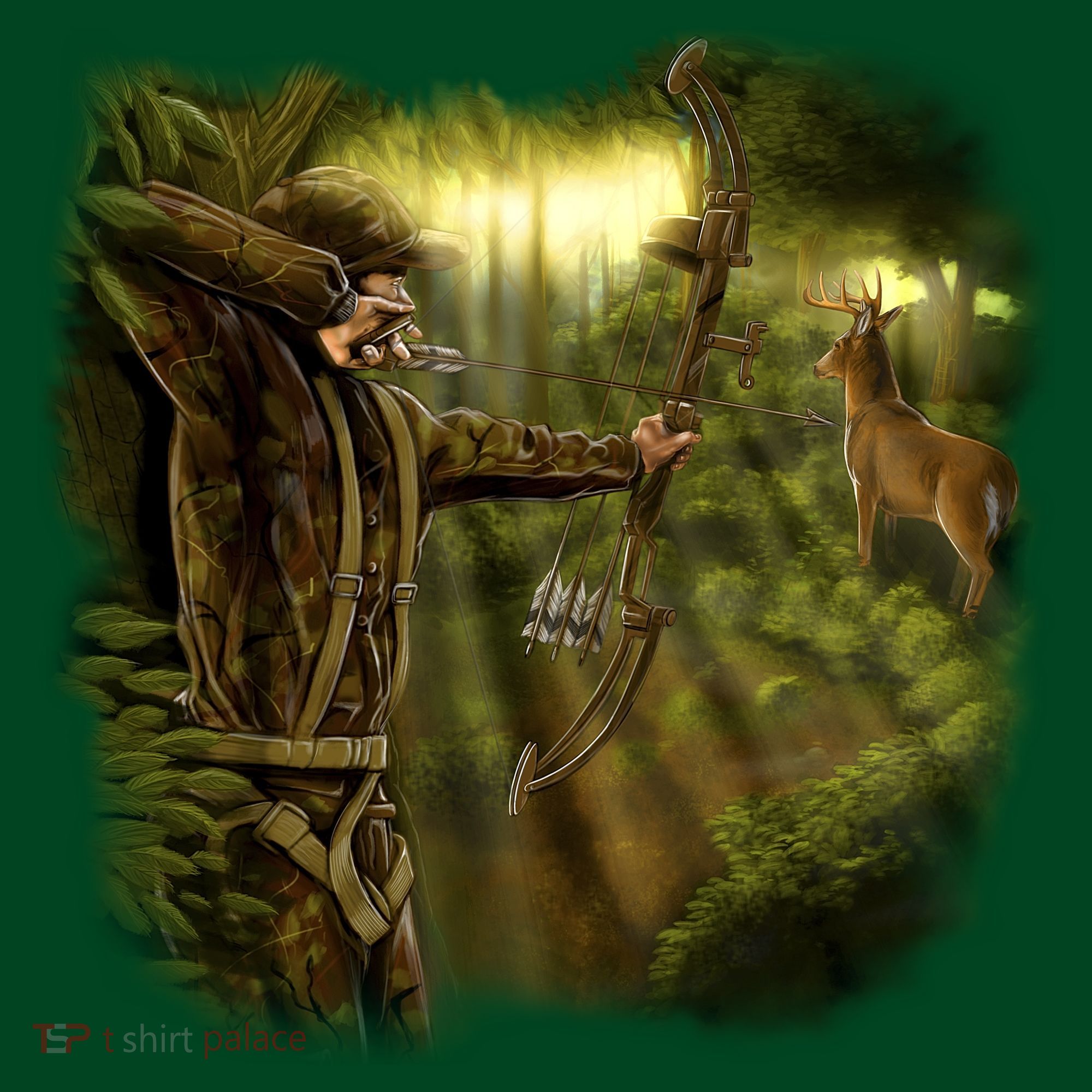 Wildlife Deer Bow Hunter Sweatshirt