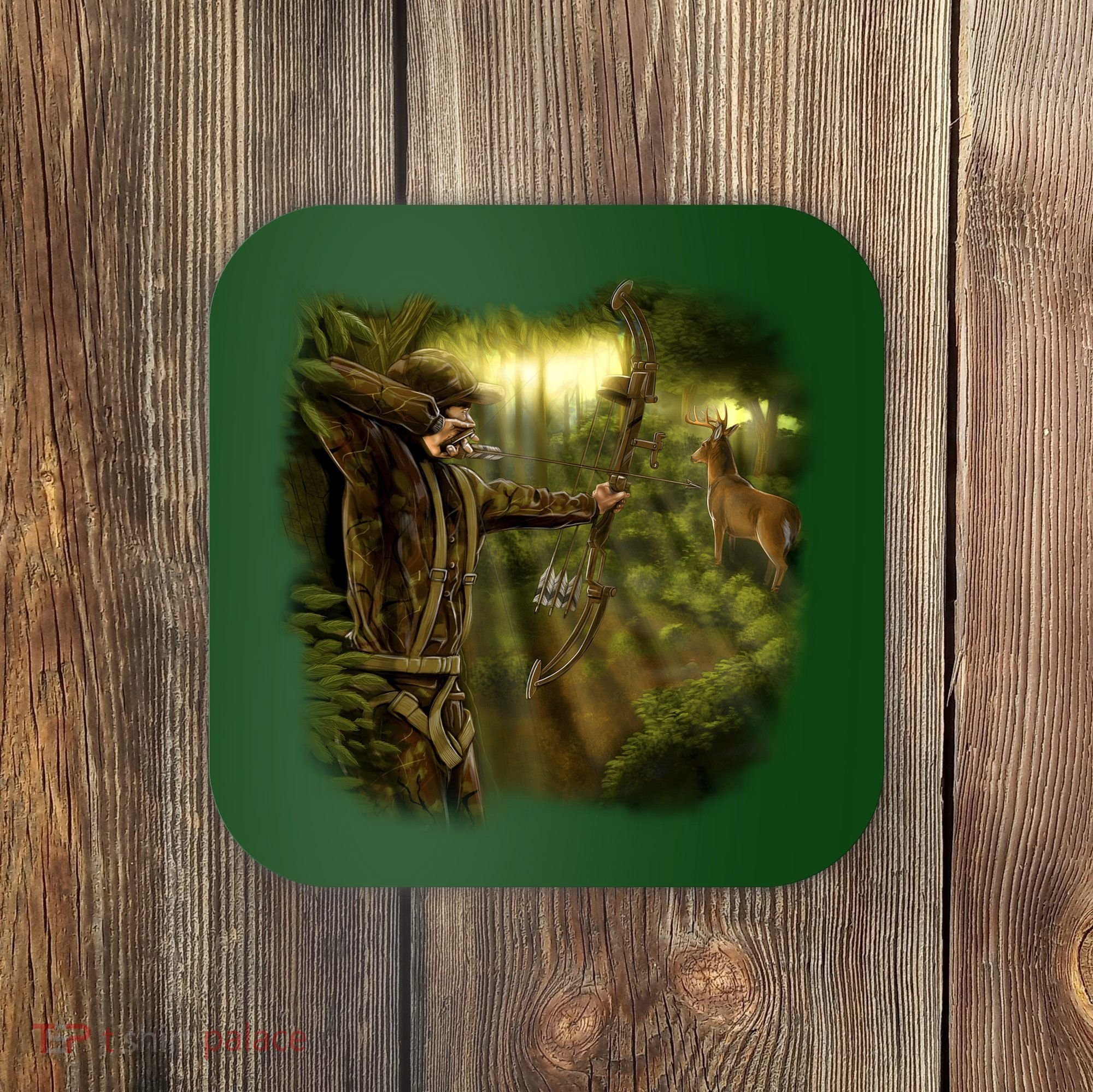 Wildlife Deer Bow Hunter Coaster