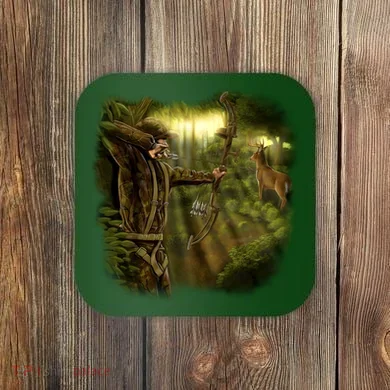 Wildlife Deer Bow Hunter Coaster