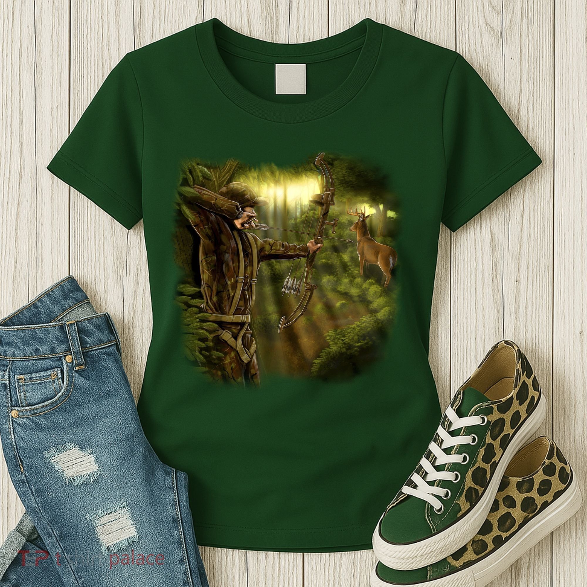 Wildlife Deer Bow Hunter Women's T-Shirt
