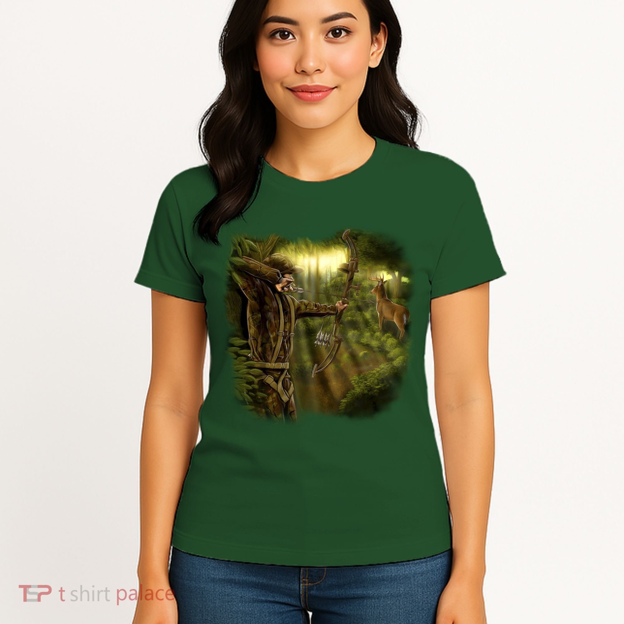 Wildlife Deer Bow Hunter Women's T-Shirt