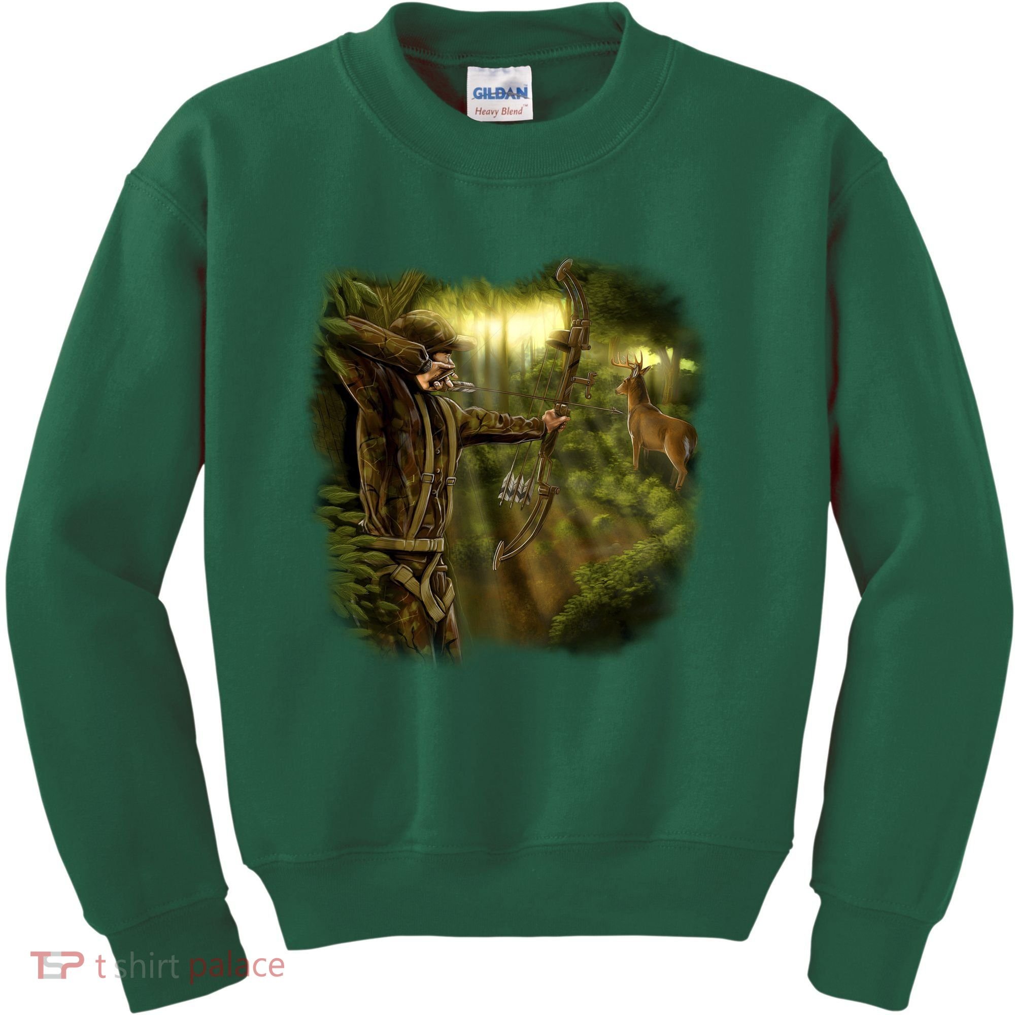 Wildlife Deer Bow Hunter Kids Sweatshirt