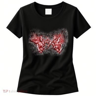 Wildlife Deer Fighting Bucks Women's T-Shirt