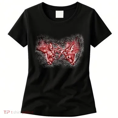 Wildlife Deer Fighting Bucks Women's T-Shirt