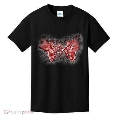 Wildlife Deer Fighting Bucks Kids T-Shirt