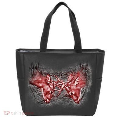 Wildlife Deer Fighting Bucks Tote Bag