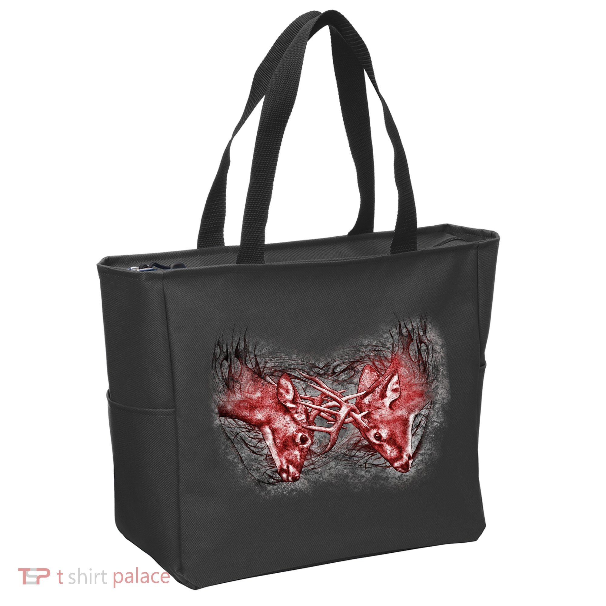 Wildlife Deer Fighting Bucks Tote Bag