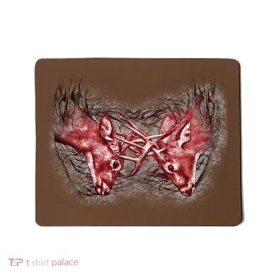 Wildlife Deer Fighting Bucks Mousepad