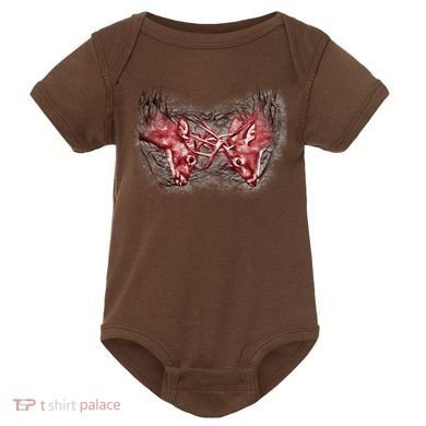 Wildlife Deer Fighting Bucks Baby Bodysuit