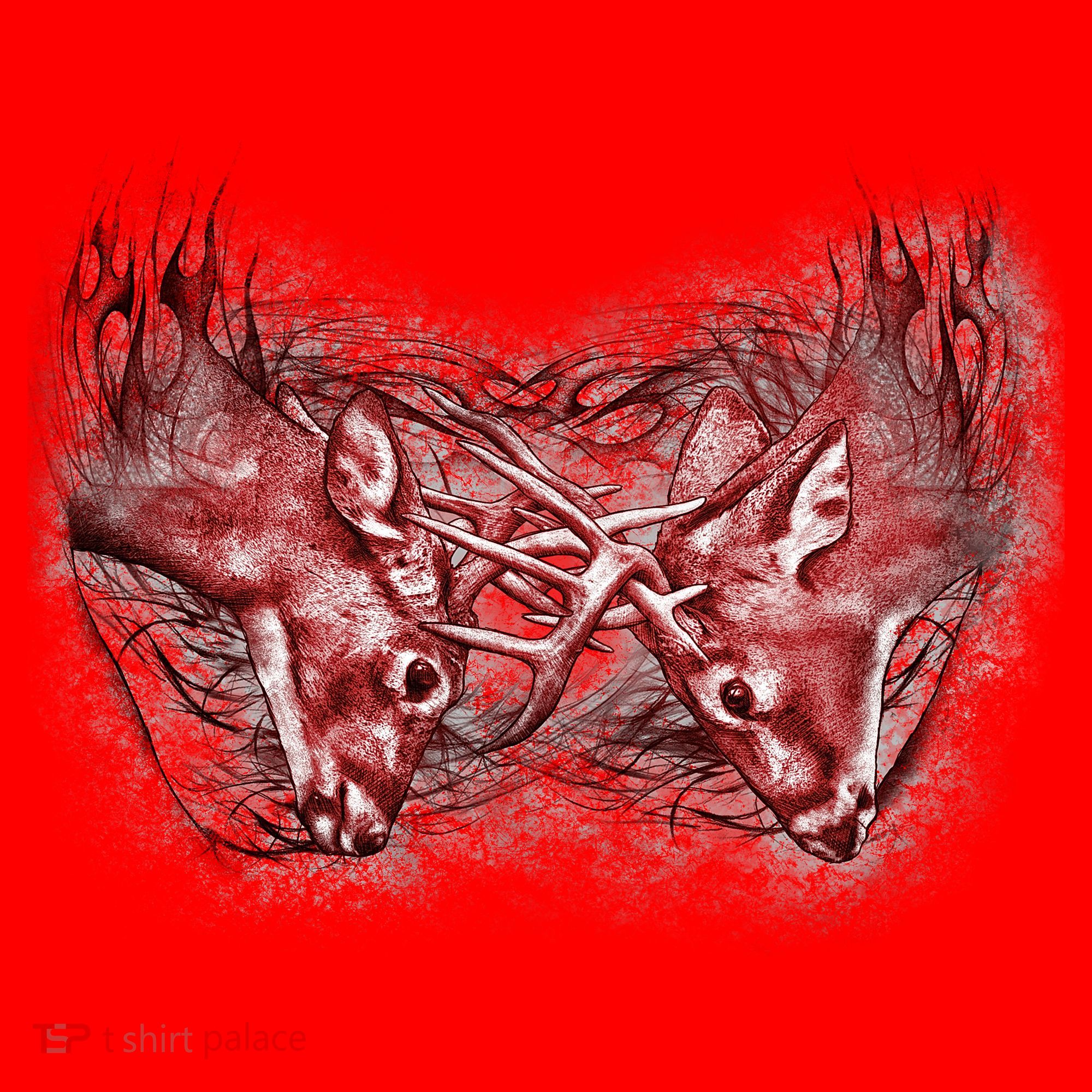 Wildlife Deer Fighting Bucks Santa Hat