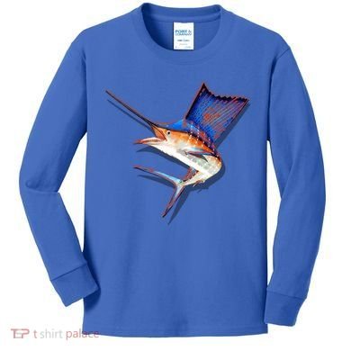 Wildlife Funky Sailfish Kids Long Sleeve Shirt
