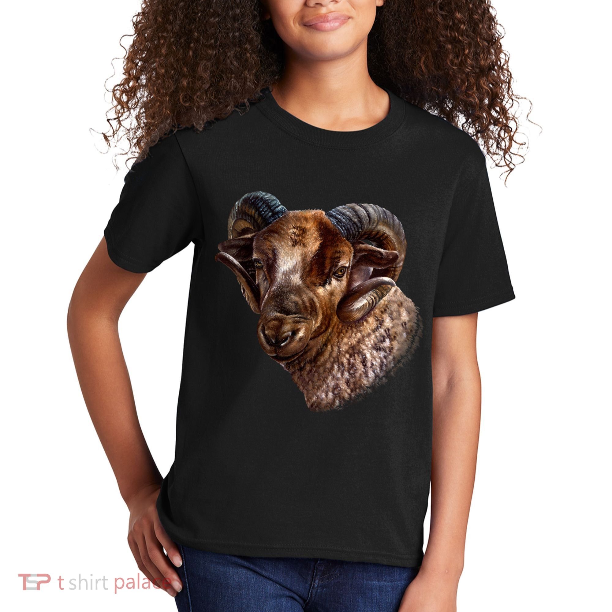 Wildlife Ram Stare Kids T-Shirt