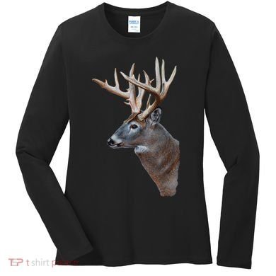 Wildlife The Boss Deer Head Women's Long Sleeve Shirt